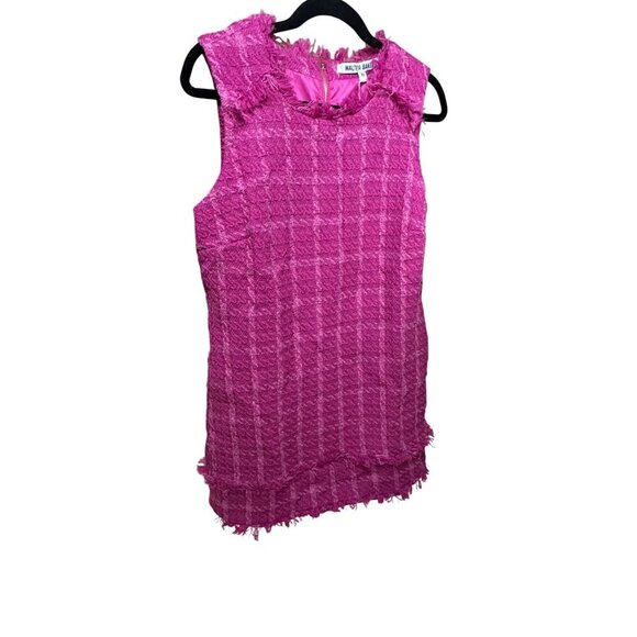Walter Baker Magenta Tweed Bethani Dress Size 10 Frayed Sleeveless NWT MSRP $278 - Picture 4 of 7